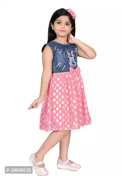 Fabulous Multicoloured Denim Frock For Girls-thumb2