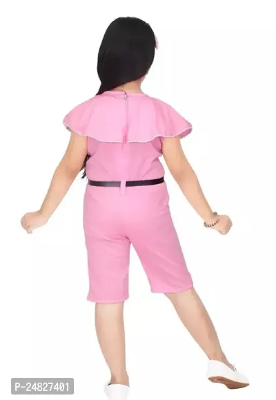 Stylish Pink Denim Jumpsuit For Girl-thumb2