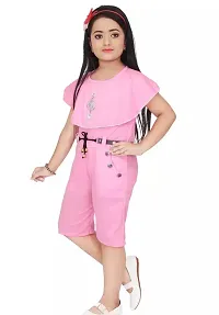 Stylish Pink Denim Jumpsuit For Girl-thumb3