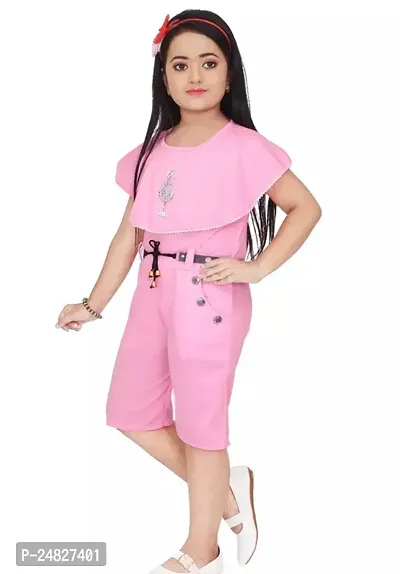 Stylish Pink Denim Jumpsuit For Girl-thumb4