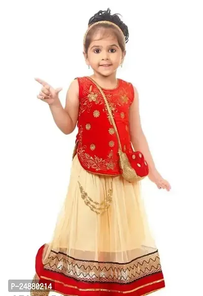 Alluring Red Cotton Stitched Ethnicwear For Girls