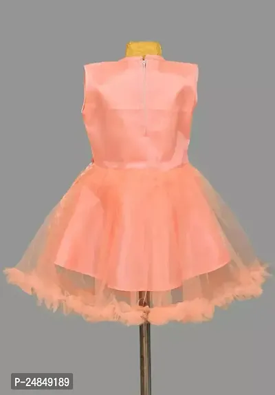 Fabulous Orange Cotton Blend Frock For Girls-thumb2