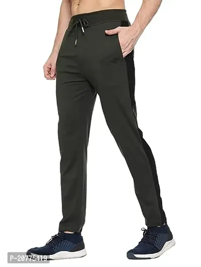 Stylish Fancy Designer Cotton Blend Solid Regular Fit Regular Track Pants For Men-thumb0