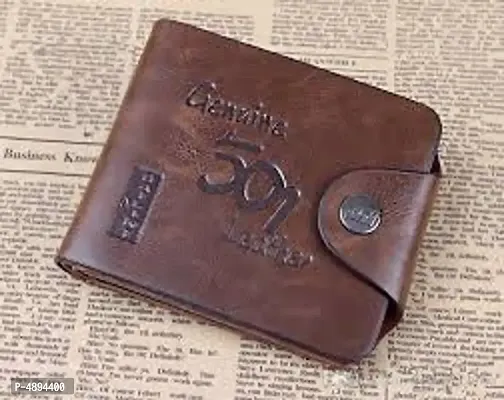 Attractive Brown Artificial Leather Wallet For Men And Boys-thumb0