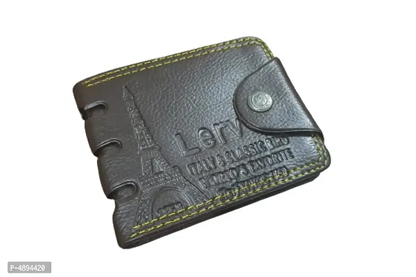 Trendy Brown Short PU Leather Wallets For Men And Boys