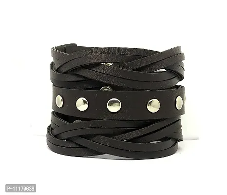 Stylish Fancy Leather Contemporary Bracelets For Men-thumb0