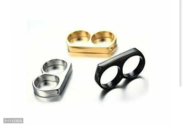 Amaizng Designer Stainless Steel Rings For Men Pack Of 3-thumb0