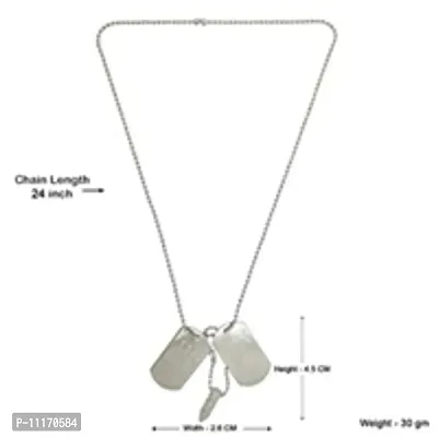 Stylish Fancy Silver Stainless Steel Chain With Pendant For Men-thumb3