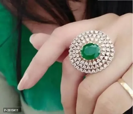 Designer American Diamond Adjustable Ring for Women