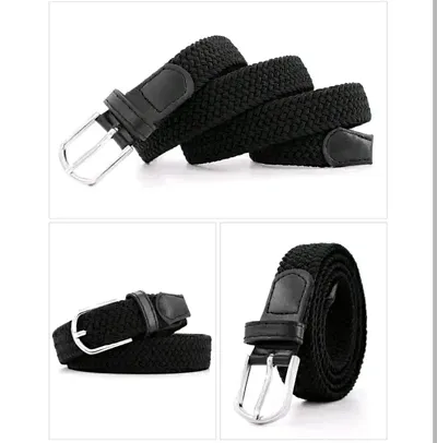 Unisex Elastic Leather Adjustable Knitted Belts