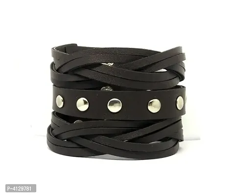Adjustable Ruff-N-Tuff Leather Bracelet for Men-thumb0