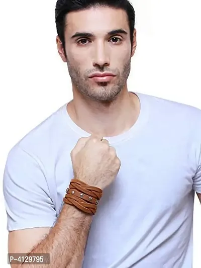Adjustable Ruff-N-Tuff Leather Bracelet for Men