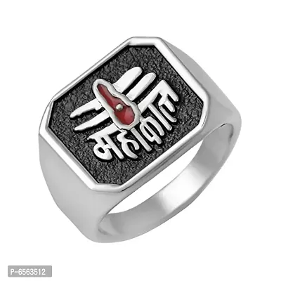 Amazing Mahakal Stainless Steel Rings For Men and Boys-thumb2