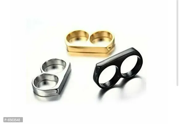 Stylish And Party-Wear Stainless Steel Rings For Men and Boys (PACK OF 3)-thumb0