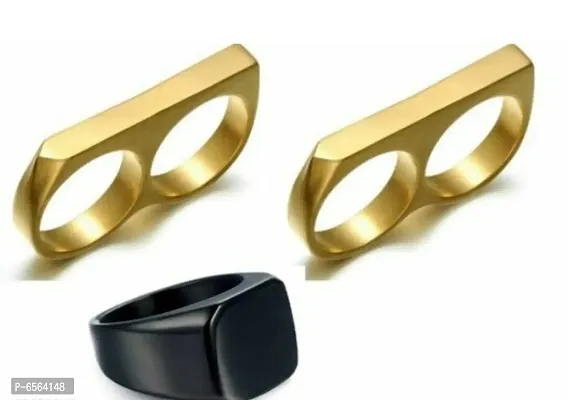Stylish And Party-Wear Stainless Steel Rings For Men and Boys (PACK OF 3)
