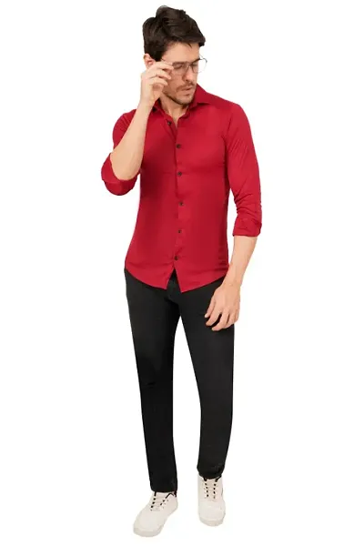 Trendy Red Colour Long Sleeve Shirts
