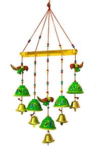 Beautiful Handmade Traditional Art Hanging Jhumar Showpiece Wind Chimes-thumb1