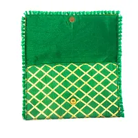 Stylish Fabric Envelope Style Clutch For Women (Green)-thumb2