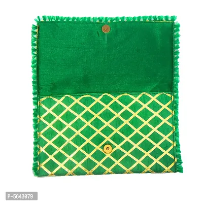 Stylish Fabric Envelope Style Clutch For Women (Green)-thumb3