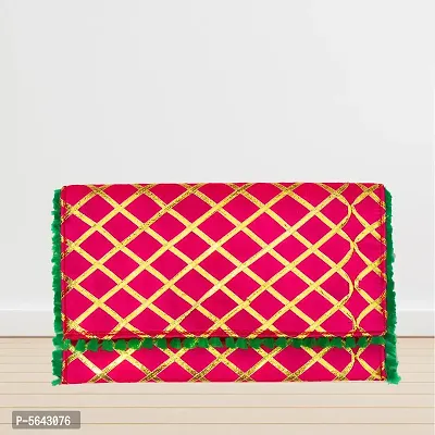 Stylish Fabric Envelope Style Clutch For Women (Pink)-thumb0