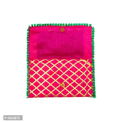 Stylish Fabric Envelope Style Clutch For Women (Pink)-thumb3