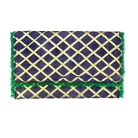 Stylish Fabric Envelope Style Clutch For Women (Navy Blue)-thumb1