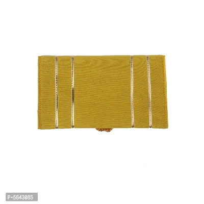 Stylish Fabric Envelope Style Clutch For Women ( Mustard )-thumb3