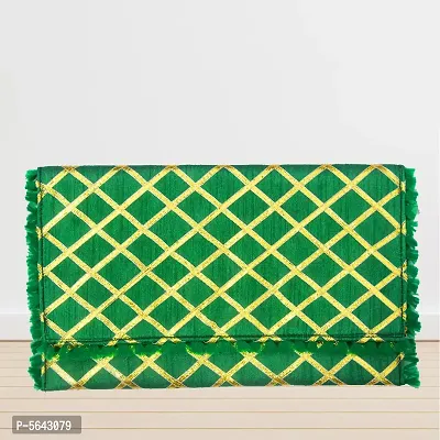 Stylish Fabric Envelope Style Clutch For Women (Green)-thumb0