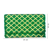 Stylish Fabric Envelope Style Clutch For Women (Green)-thumb3