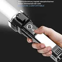 a2  Ultra Bright LED Torch: 8-in-1 Multifunctional, High Power, Long Distance LED Torch Light Rechargeable, Power Bank, Safety Hammer, Seatbelt Cutter, Strong Magnet, Durable (COB) (pack of 1)-thumb3