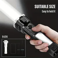 e7  LED Rechargeable Torch Flashlight, Multifunctional Work Light Power Bank Emergency Safety Hammer Waterproof with Sidelight 4 Light Modes for Car Outdoor Camping Hiking Travelling (pack of 1)-thumb4
