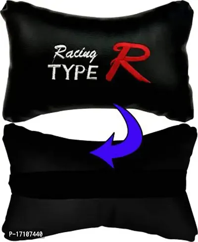 RONISH Black Leatherite Type R Print Car Cushion (Set of 2) for Maruti Suzuki Alto K10-thumb4