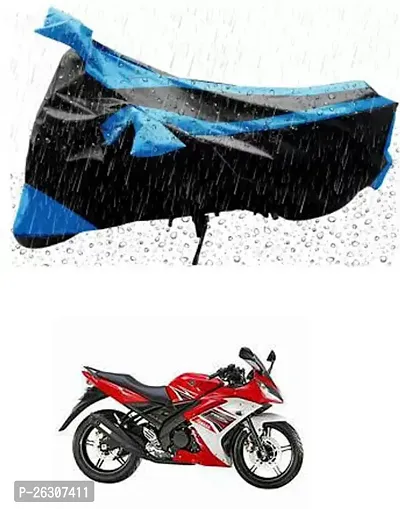 RONISH Two Wheeler Cover (Black,Blue) Fully Waterproof For Yamaha R15 s-thumb0