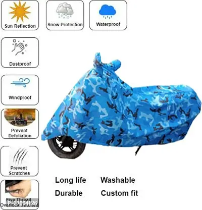 Stylish Blue Polyester Yamaha Libero Bike Cover-thumb3