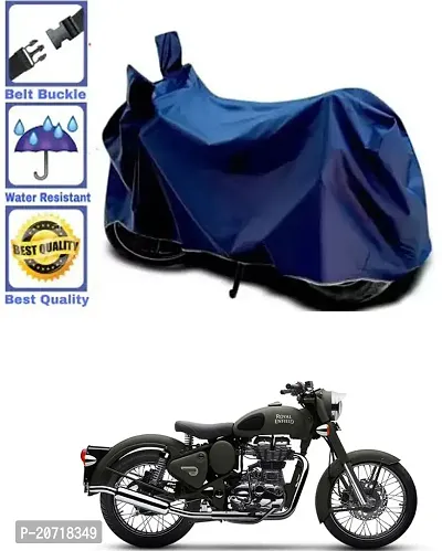 RONISH Waterproof Bike Cover/Two Wheeler Cover/Motorcycle Cover (Navy Blue) For Royal Enfield Battle Green