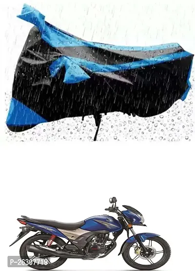 RONISH Two Wheeler Cover (Black,Blue) Fully Waterproof For Honda Shine