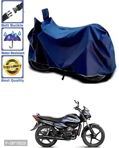 RONISH Waterproof Bike Cover/Two Wheeler Cover/Motorcycle Cover (Navy Blue) For Hero Splendor Plus-thumb0