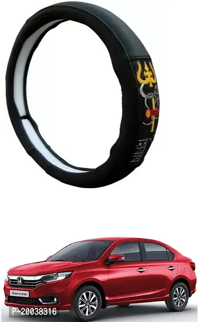 RONISH Exclusive Ring Type Car Steering Wheel Cover (Om Namah Shivay) Black For Honda Amaze