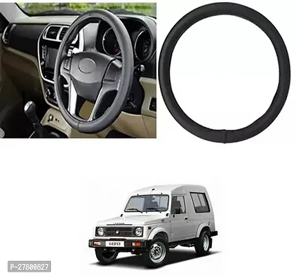 Designer Car Steering Cover Round Black For Maruti Suzuki Gypsy