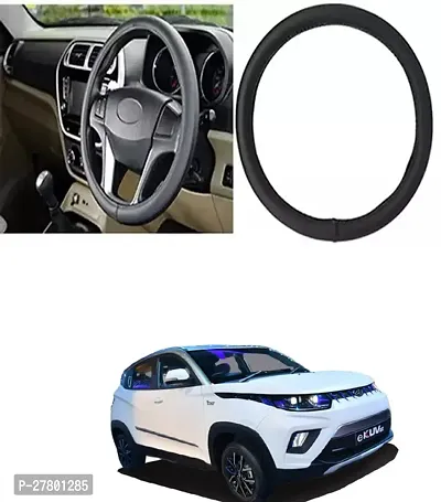 Designer Car Steering Cover Round Black For Mahindra Ekuv100