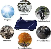 RONISH 100% Water Resistant Plain Blue Two Wheeler Cover for Pulsar 160 NS DTS-i-thumb1