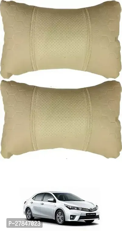 Stylish Car Neckrest Pillow Football Design Beige For Toyota Corolla Altis-thumb0