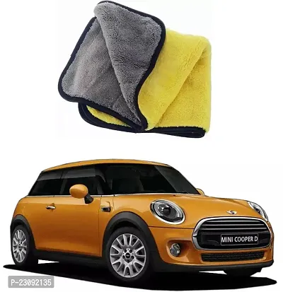 BHAVNISH Car Washing Cloth/Microfiber Cloth/Towel/Cleaning Cloth (Yellow) Pack Of 1,(400 GSM) For Mini 3 DOOR Cooper D