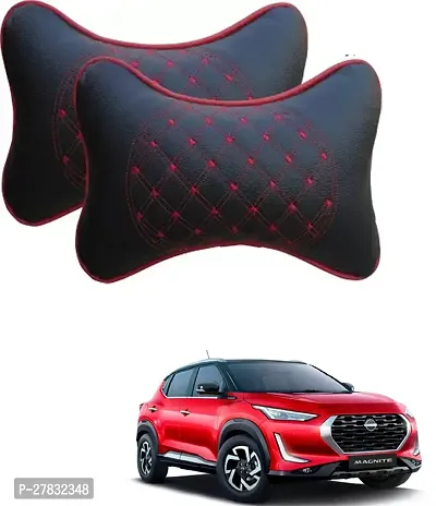 Stylish Car Neckrest Pillow Diamond Print Black For Nissan Magnite