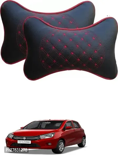 Stylish Car Neckrest Pillow Diamond Print Black For Maruti Suzuki Celerio-thumb0