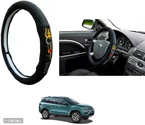 RONISH Exclusive Ring Type Car Steering Wheel Cover (Om Namah Shivay) Black For Tata Buzzard