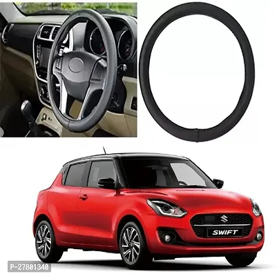 Designer Car Steering Cover Round Black For Maruti Suzuki Swift Rs