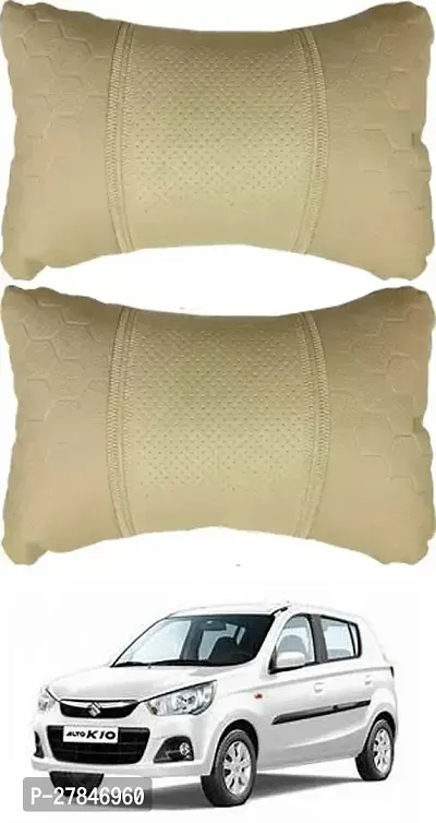 Stylish Car Neckrest Pillow Football Design Beige For Maruti Suzuki Alto K10