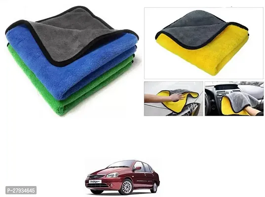 Car Cleaning Microfiber Cloth Pack Of 2 Multicolor For Tata Indigo-thumb0