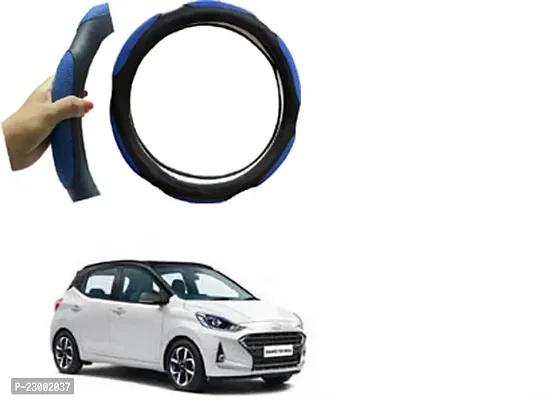 RONISH Car Steeing Cover/Black,Blue Steering Cover For Hyundai Grand i10 Nios-thumb0